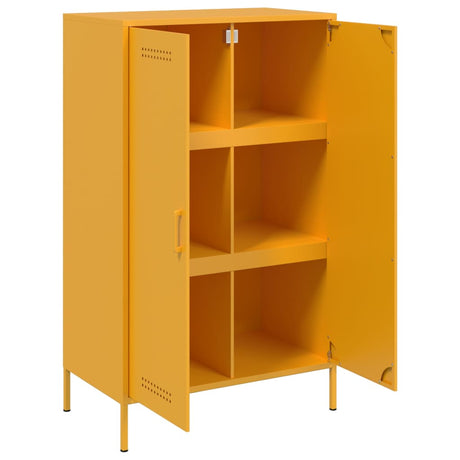 Hoge kast 68x39x113 cm staal mosterdgeel - AllerleiShop