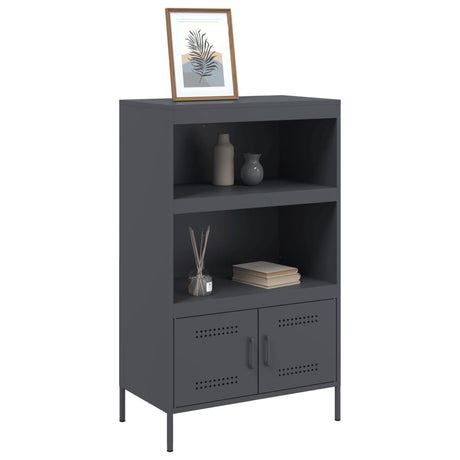 Hoge kast 68x39x113 cm staal antracietkleurig - AllerleiShop