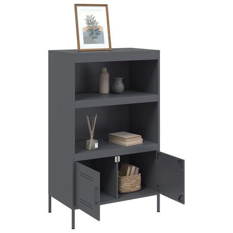 Hoge kast 68x39x113 cm staal antracietkleurig - AllerleiShop