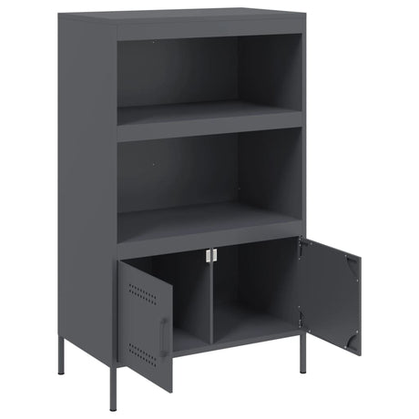 Hoge kast 68x39x113 cm staal antracietkleurig - AllerleiShop