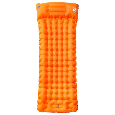 Kampeermatras met kussen zelfopblazend 1-persoons oranje - AllerleiShop