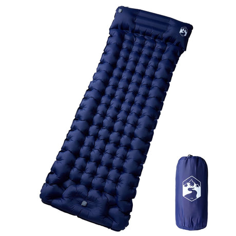 Kampeermatras met kussen zelfopblazend 1-persoons marineblauw - AllerleiShop