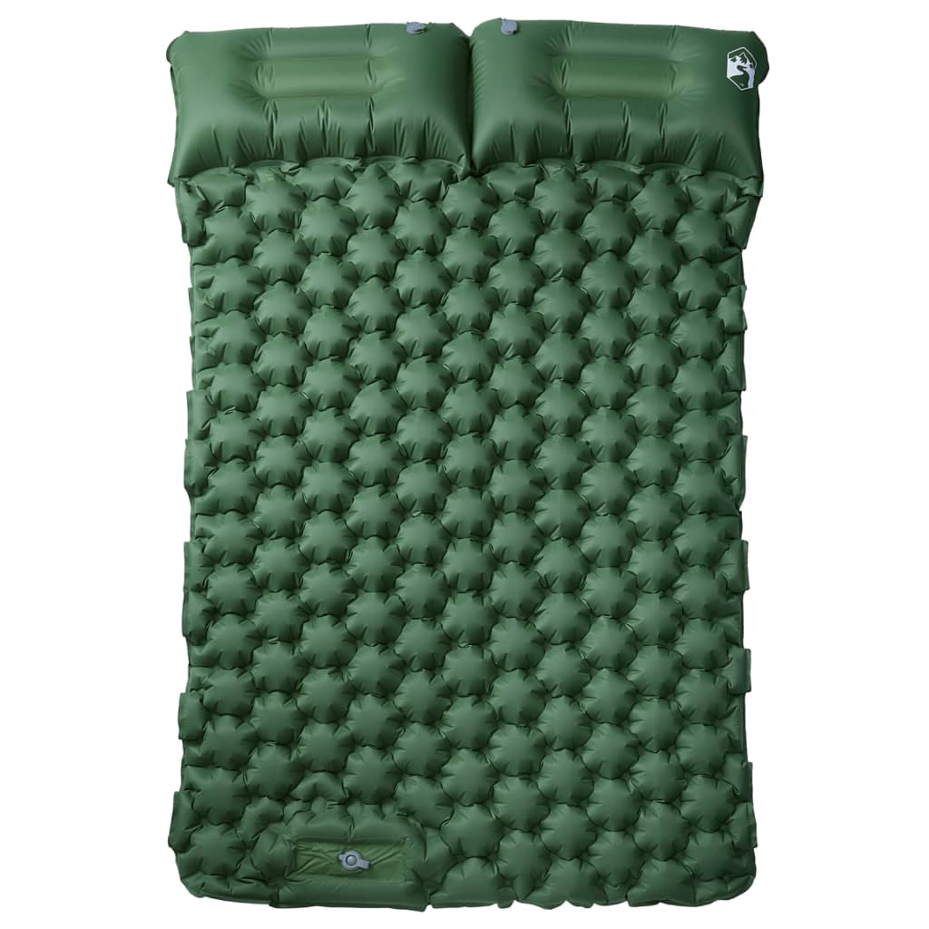 Kampeermatras met kussens zelfopblazend 2-persoons groen