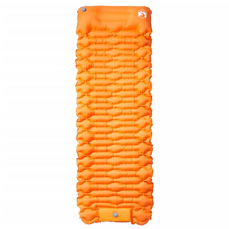 Kampeermatras met kussen zelfopblazend 1-persoons oranje - AllerleiShop