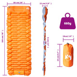 Kampeermatras met kussen zelfopblazend 1-persoons oranje - AllerleiShop