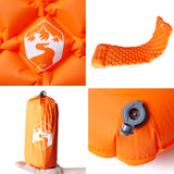 Kampeermatras met kussen opblaasbaar 1-persoons oranje - AllerleiShop