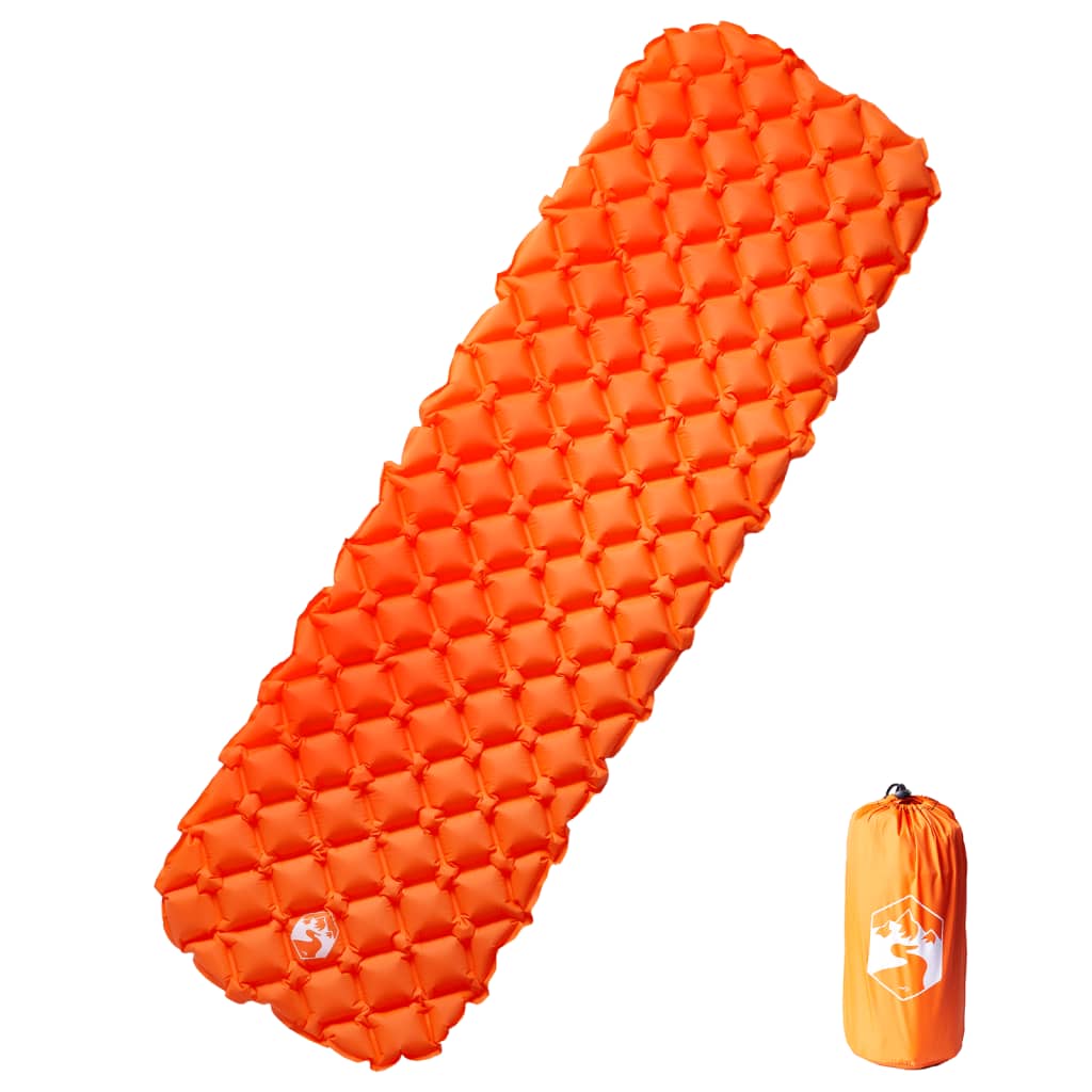 Kampeermatras opblaasbaar 190x58x6 cm 1-persoons oranje - AllerleiShop