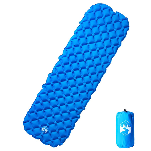 Kampeermatras opblaasbaar 190x58x6 cm 1-persoons blauw - AllerleiShop