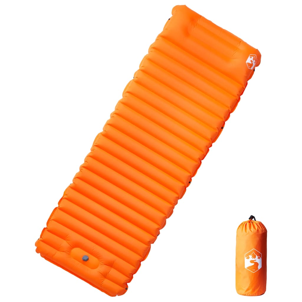 Kampeermatras met kussen zelfopblazend 1-persoons oranje - AllerleiShop