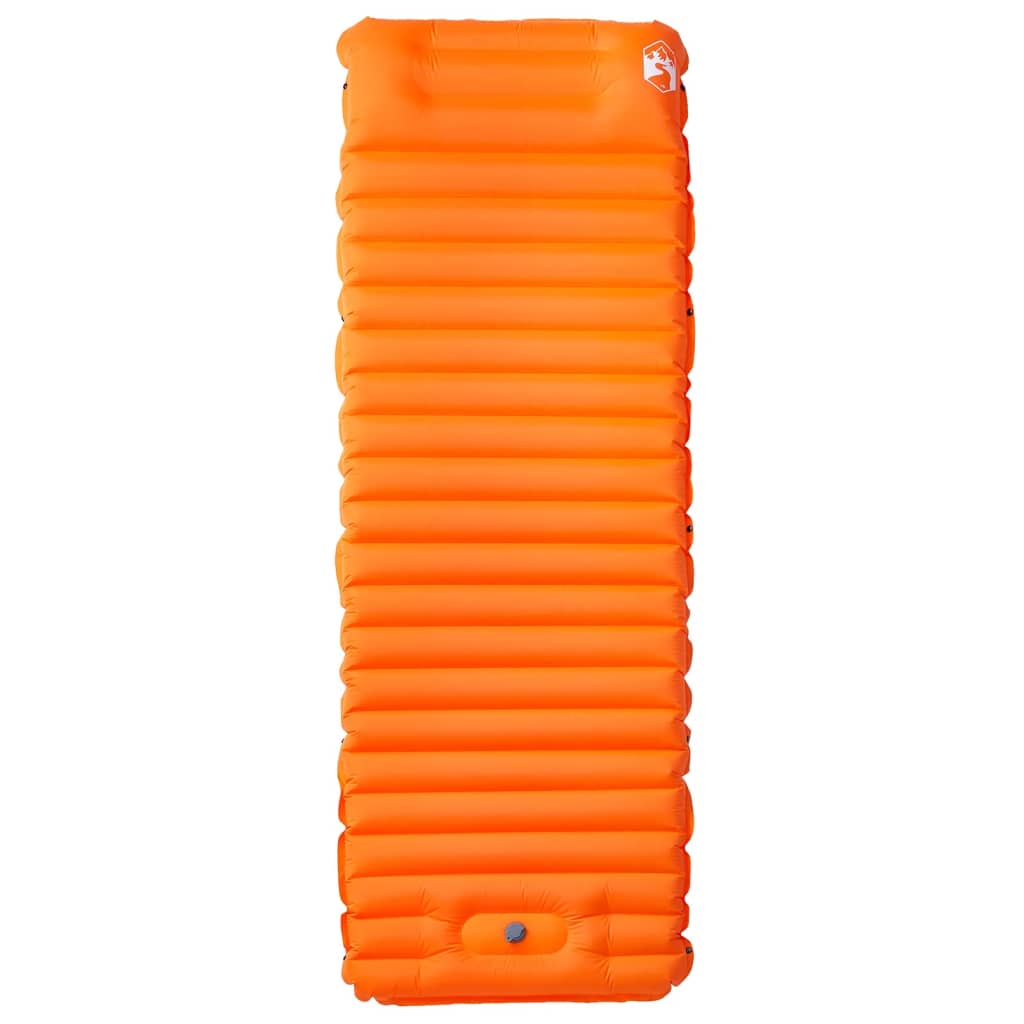 Kampeermatras met kussen zelfopblazend 1-persoons oranje - AllerleiShop