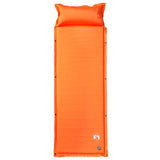 Kampeermatras met kussen zelfopblazend 1-persoons oranje - AllerleiShop