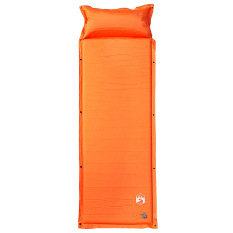 Kampeermatras met kussen zelfopblazend 1-persoons oranje - AllerleiShop