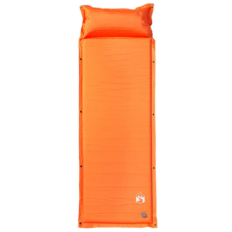 Kampeermatras met kussen zelfopblazend 1-persoons oranje - AllerleiShop