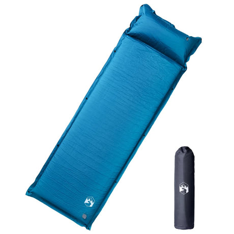 Kampeermatras met kussen zelfopblazend 1-persoons turquoise - AllerleiShop