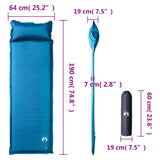 Kampeermatras met kussen zelfopblazend 1-persoons turquoise - AllerleiShop