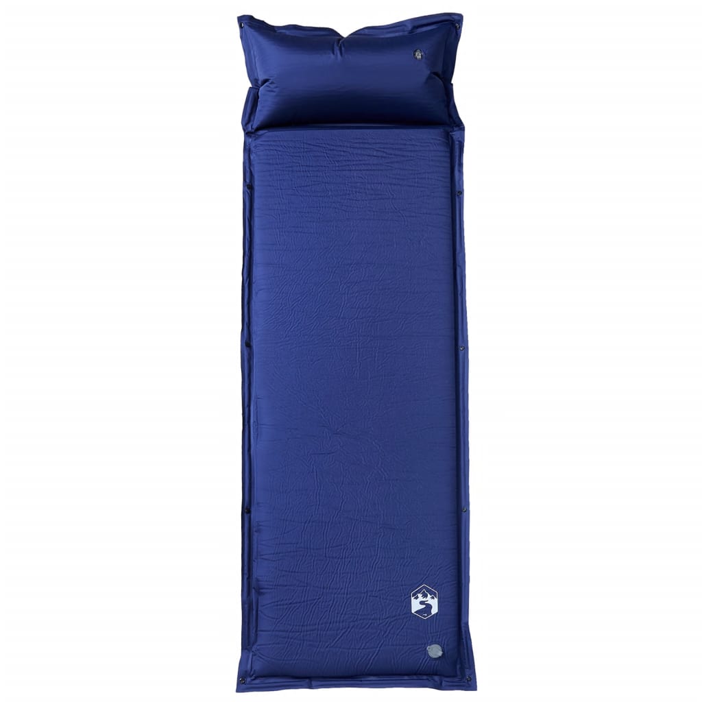 Kampeermatras met kussen zelfopblazend 1-persoons marineblauw - AllerleiShop