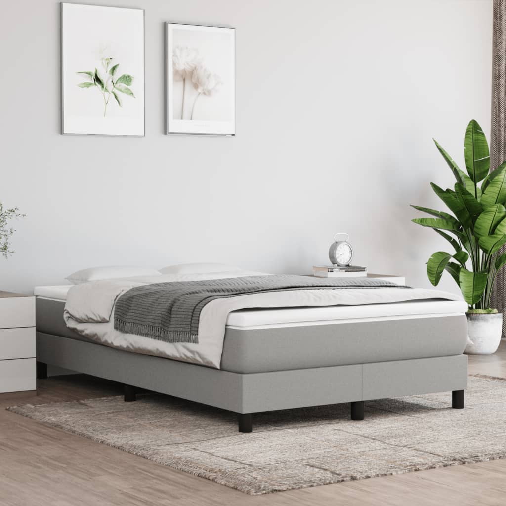 Boxspring met matras stof lichtgrijs 120x190 cm