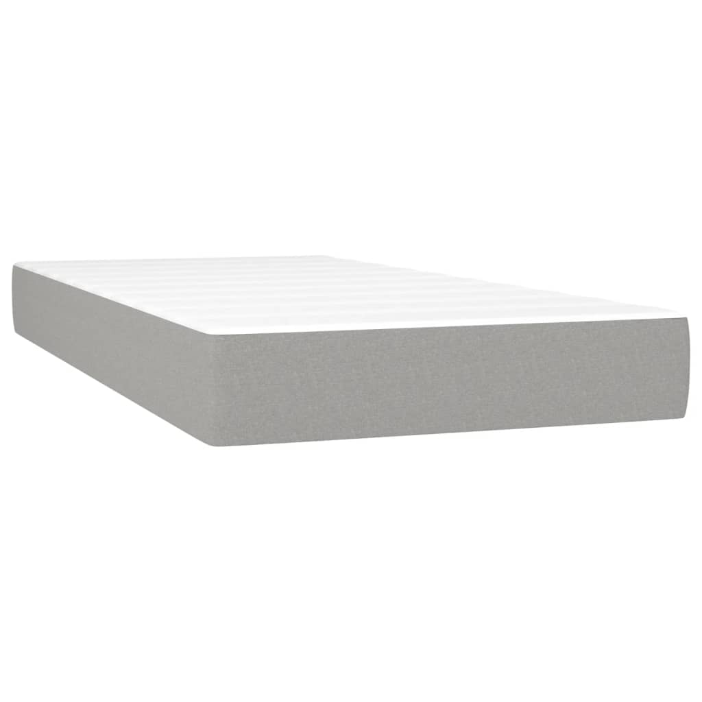 Boxspring met matras stof lichtgrijs 120x190 cm
