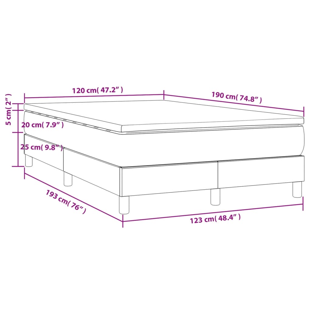 Boxspring met matras stof lichtgrijs 120x190 cm