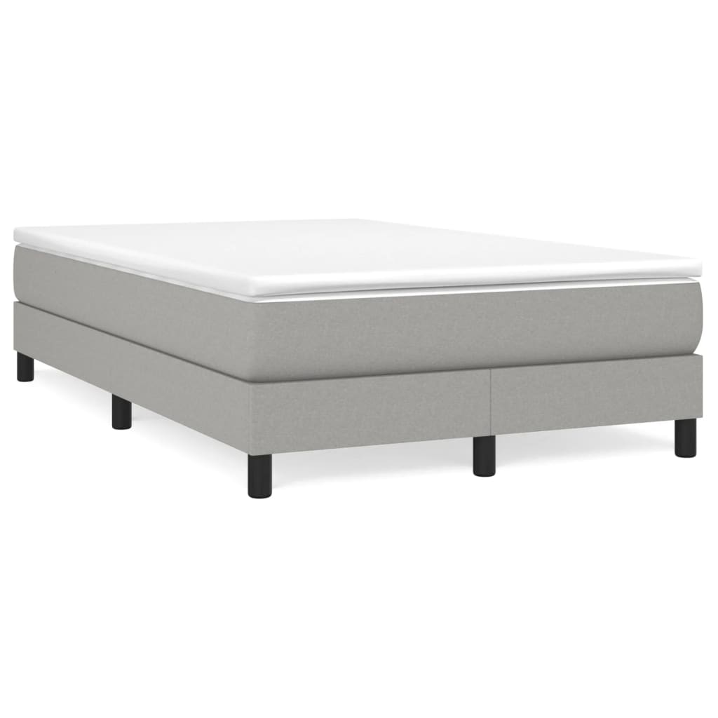 Boxspring met matras stof lichtgrijs 120x190 cm
