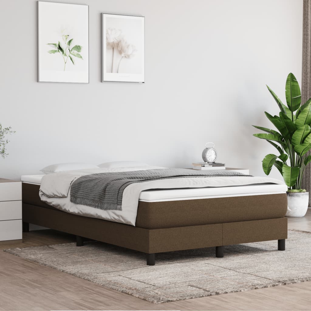 Boxspring met matras stof donkerbruin 120x190 cm