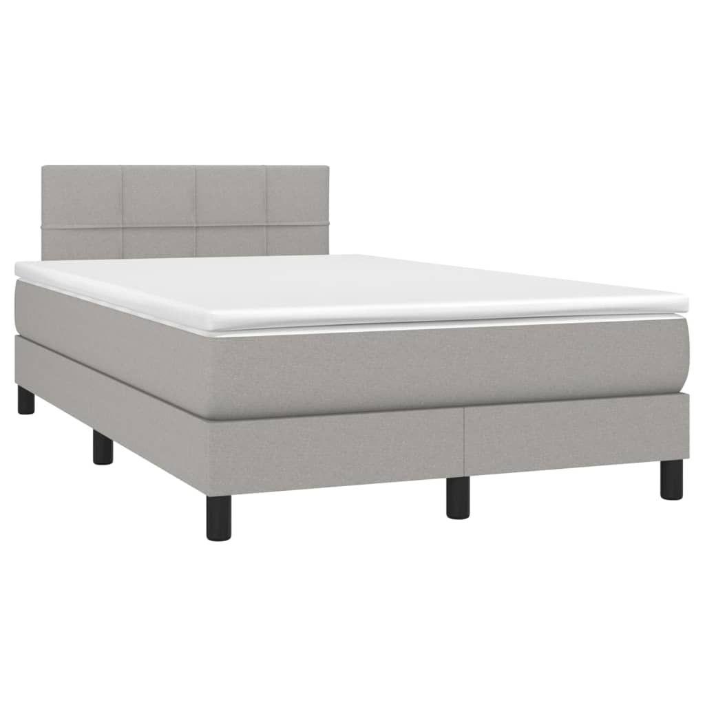 Boxspring met matras stof lichtgrijs 120x190 cm
