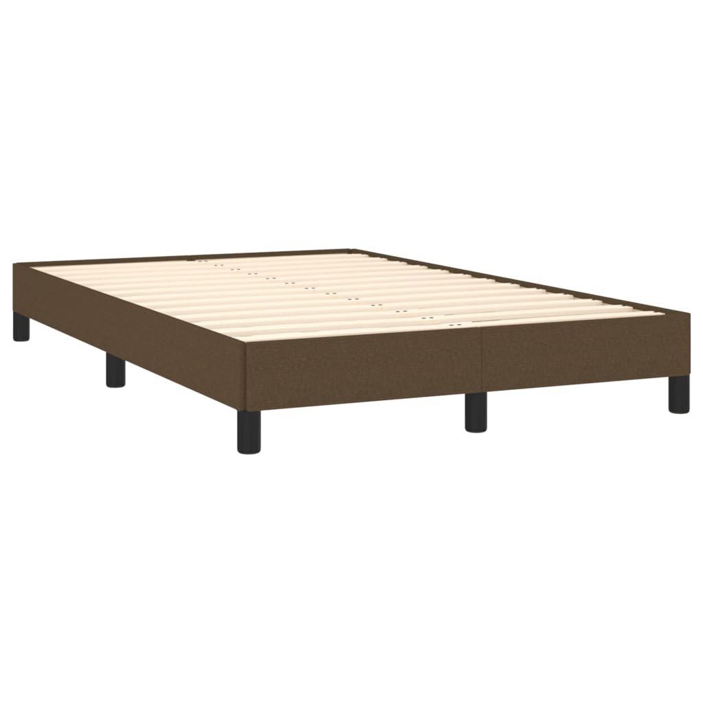 Boxspring met matras stof donkerbruin 120x190 cm