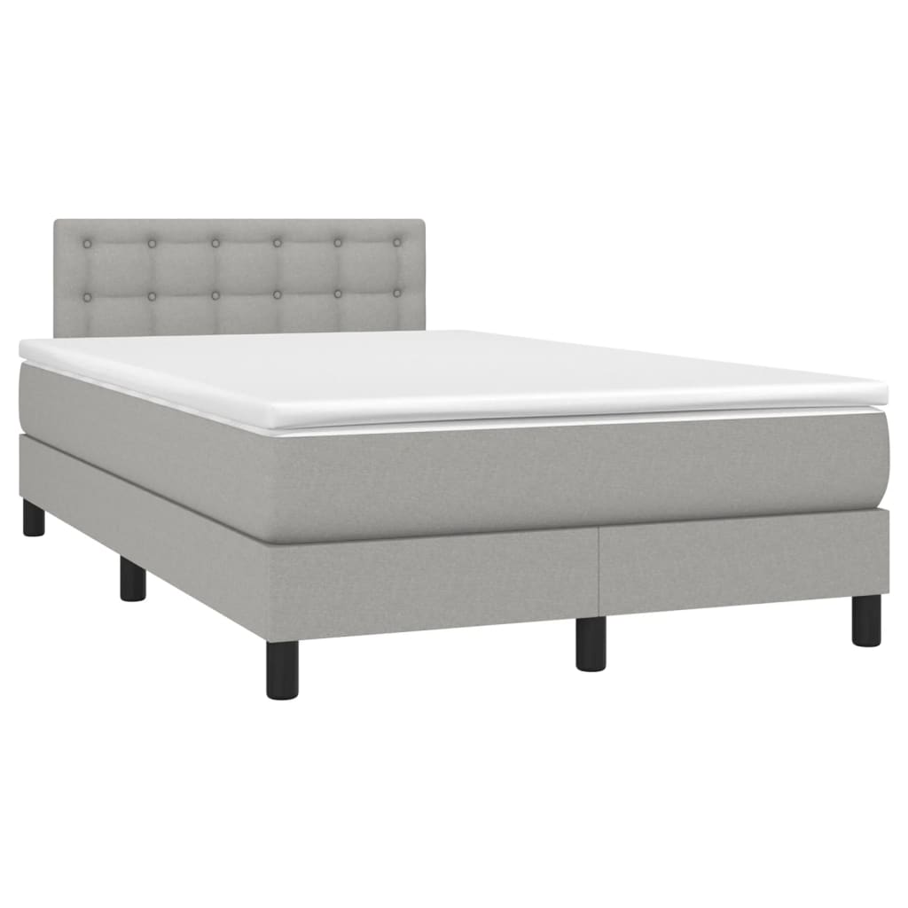 Boxspring met matras stof lichtgrijs 120x190 cm