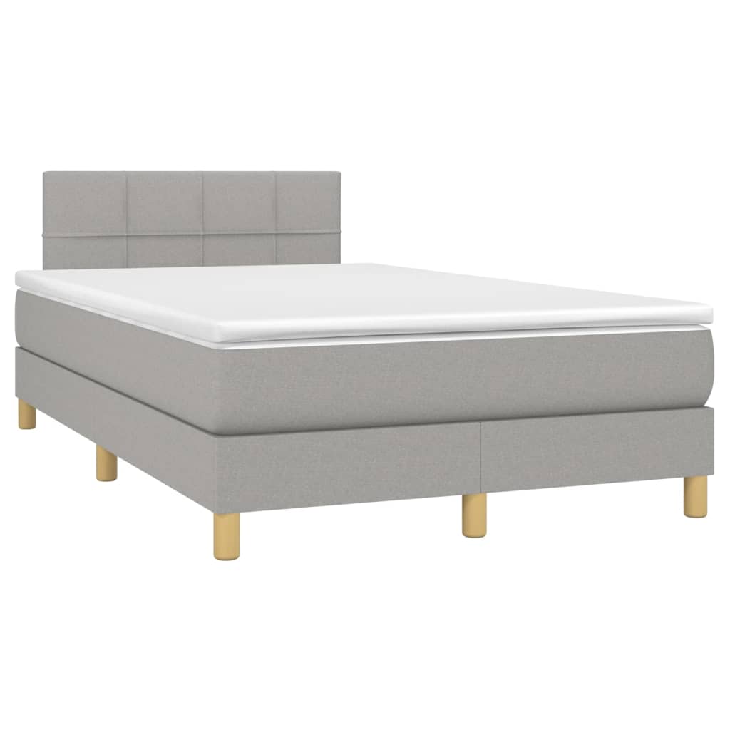 Boxspring met matras stof lichtgrijs 120x190 cm