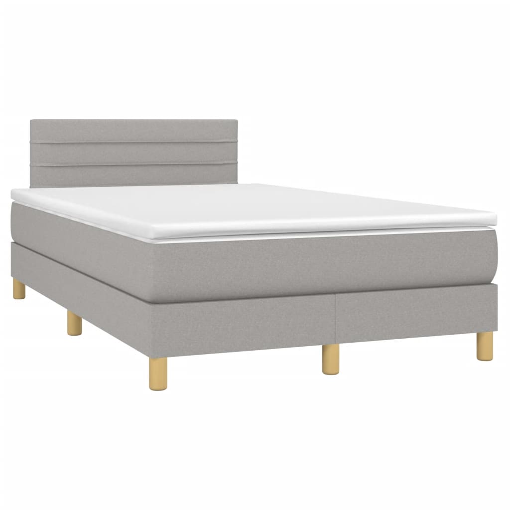 Boxspring met matras stof lichtgrijs 120x190 cm