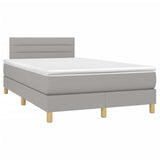 Boxspring met matras stof lichtgrijs 120x190 cm