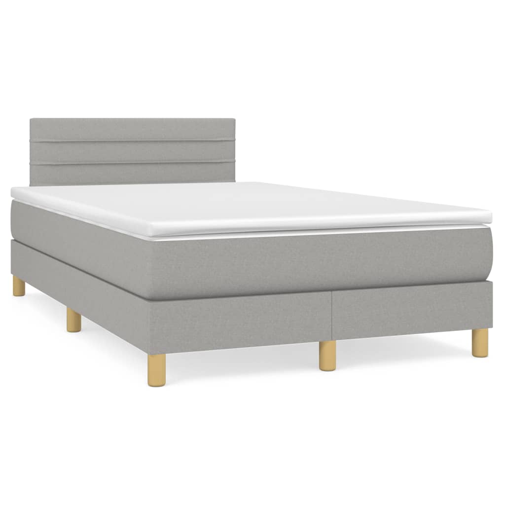 Boxspring met matras stof lichtgrijs 120x190 cm