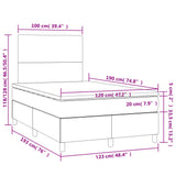 Boxspring met matras stof donkerbruin 120x190 cm