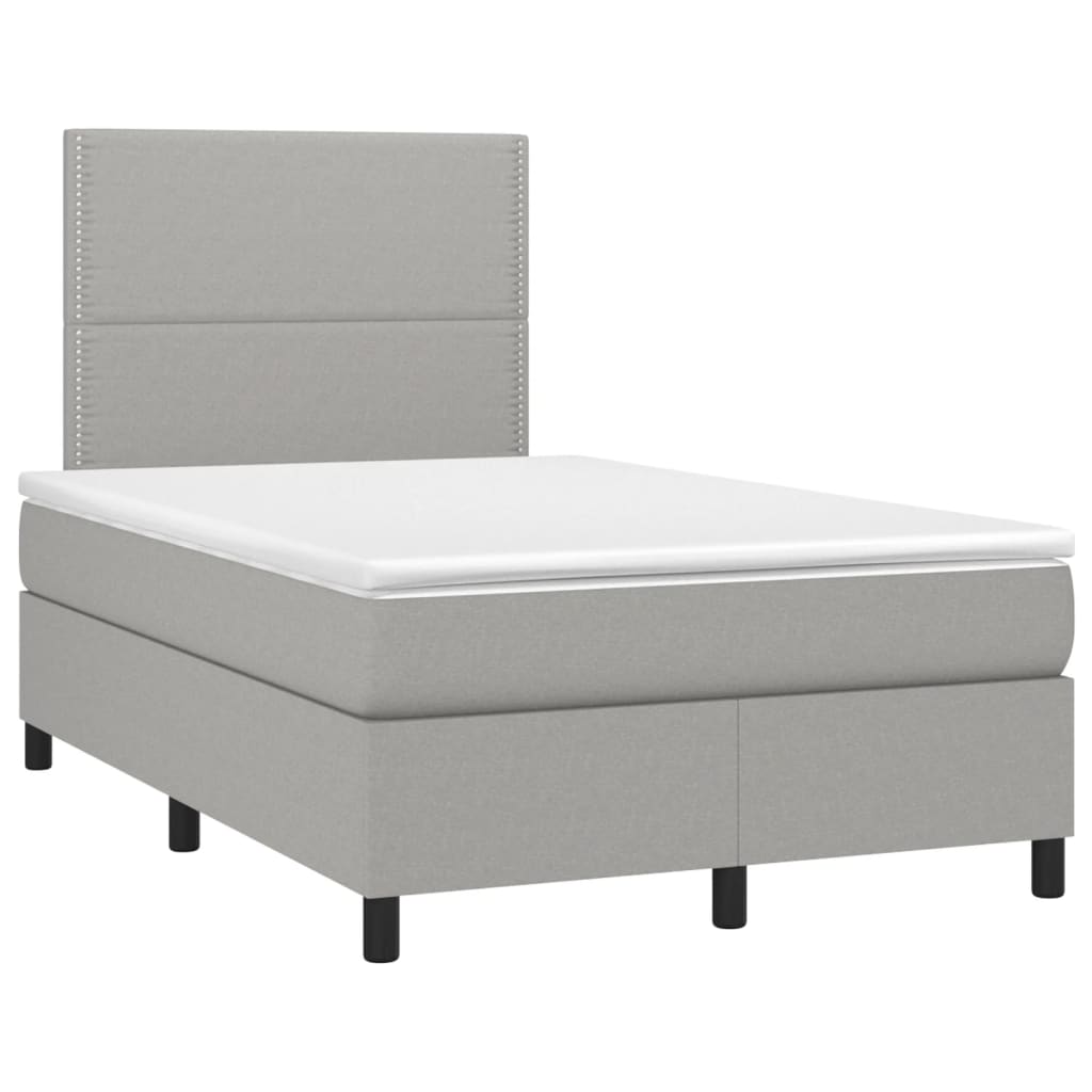 Boxspring met matras stof lichtgrijs 120x190 cm
