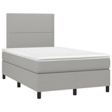 Boxspring met matras stof lichtgrijs 120x190 cm