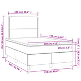 Boxspring met matras stof lichtgrijs 120x190 cm