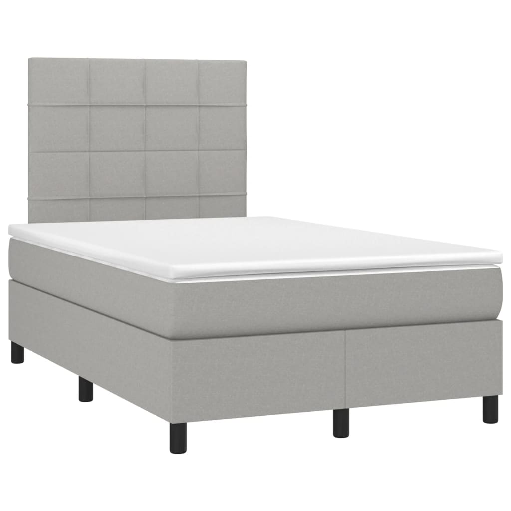Boxspring met matras stof lichtgrijs 120x190 cm