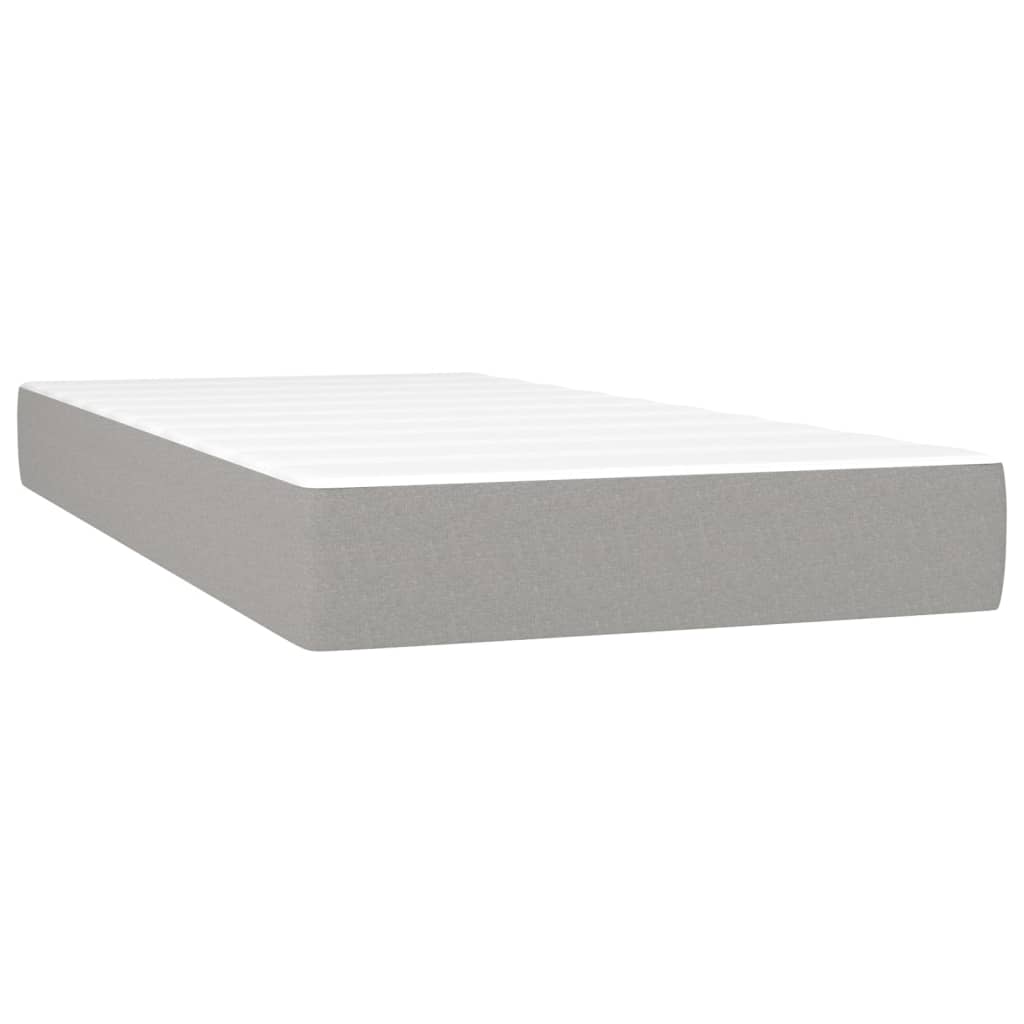 Boxspring met matras stof lichtgrijs 120x190 cm