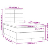 Boxspring met matras stof lichtgrijs 120x190 cm
