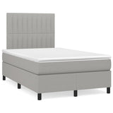 Boxspring met matras stof lichtgrijs 120x190 cm