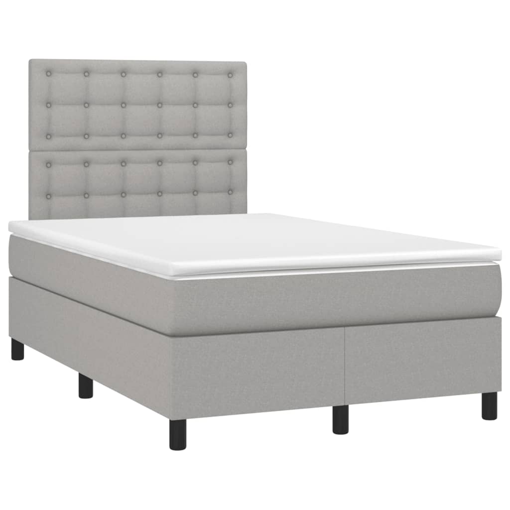 Boxspring met matras stof lichtgrijs 120x190 cm