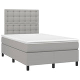 Boxspring met matras stof lichtgrijs 120x190 cm