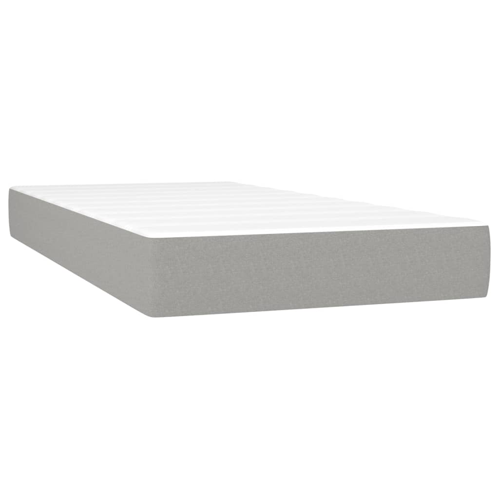 Boxspring met matras stof lichtgrijs 120x190 cm