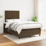 Boxspring met matras stof donkerbruin 120x190 cm