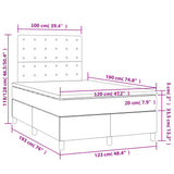 Boxspring met matras stof donkerbruin 120x190 cm