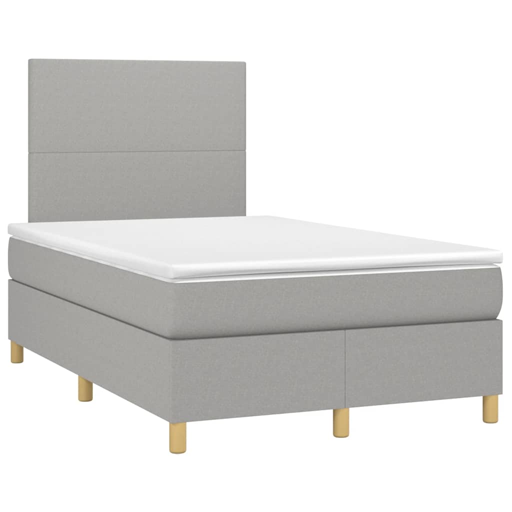 Boxspring met matras stof lichtgrijs 120x190 cm