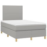 Boxspring met matras stof lichtgrijs 120x190 cm