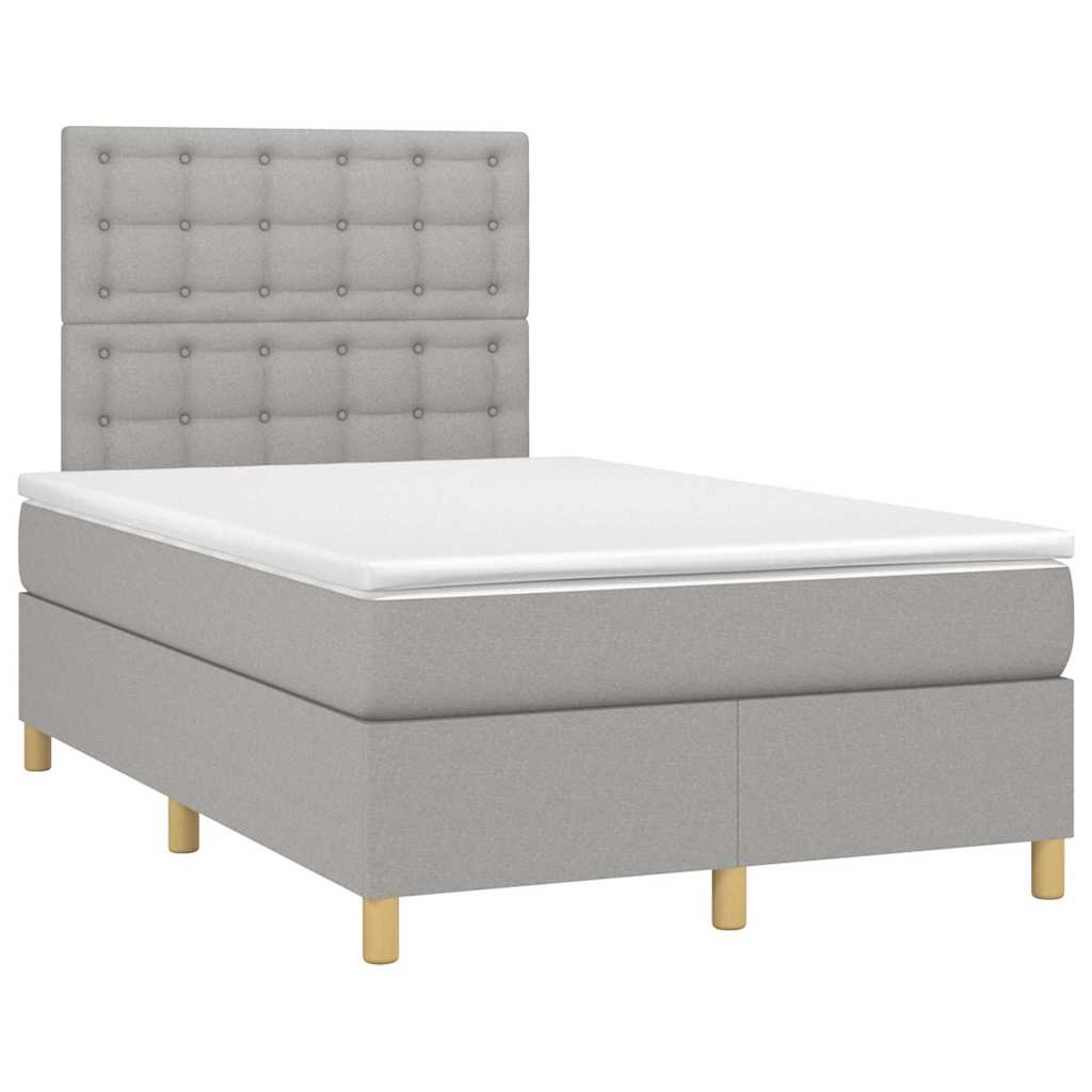 Boxspring met matras stof lichtgrijs 120x190 cm