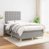 Boxspring met matras stof lichtgrijs 120x190 cm
