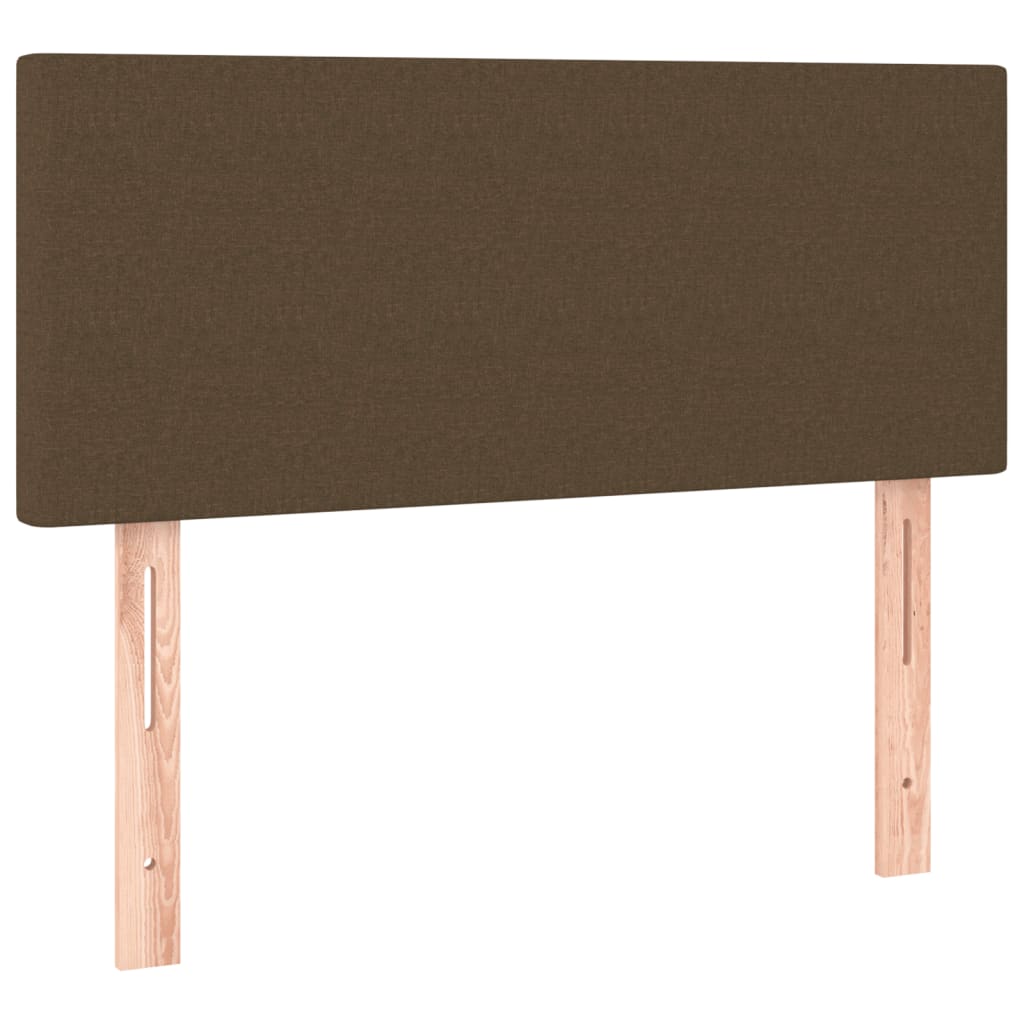 Boxspring met matras en LED stof donkerbruin 120x190 cm